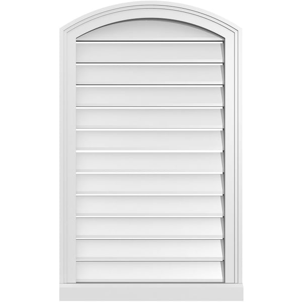 Ekena Millwork Arch Top Surface Mount PVC Gable Vent w/ 2"W x 2"P Brickmould Sill Frame, 22"W x 34"H GVPAR22X3403SN - main